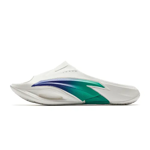 Anta Nitrogen Bubble Quiet Slip Resistant Quiet Slip Resistant Slide Slippers Men's White Blue Green
