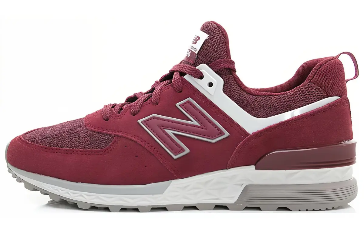 New Balance NB 574 Sport Suede Abrasion Resistant Low top Casual Shoes Unisex Burgundy