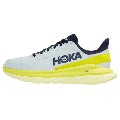 HOKA ONE ONE Mach 4 Slip Resistant Abrasion Resistant Low top Casual Shoes Men's Yellow Blue