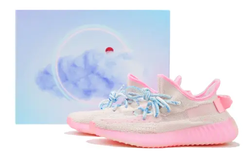 Adidas Originals Yeezy Boost 350 V2 Ice Cream Low top Casual Shoes Unisex Blue Pink