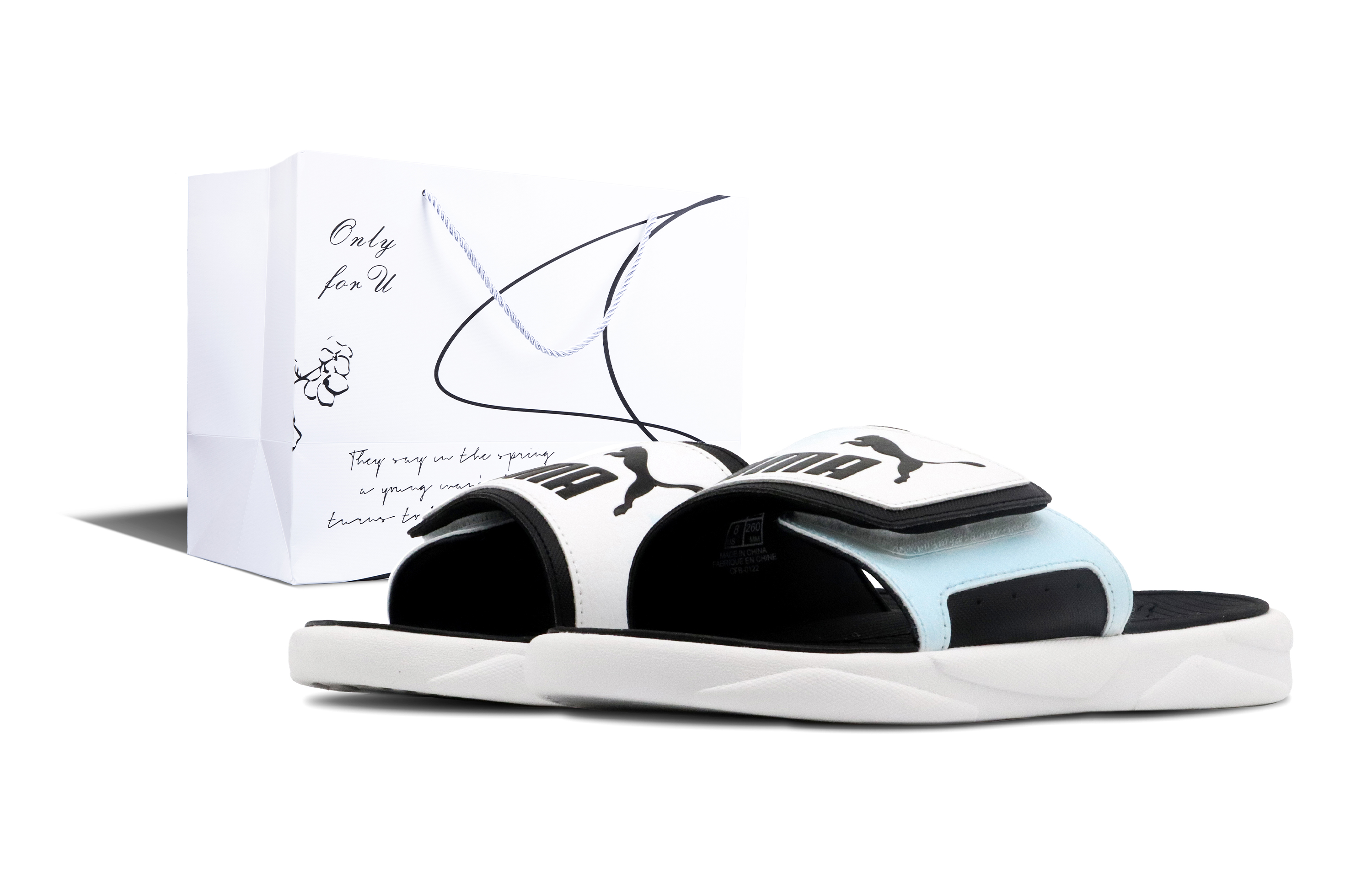 PUMA Royalcat Slip Resistant Slip Resistant Slide Slippers Men's Blue White