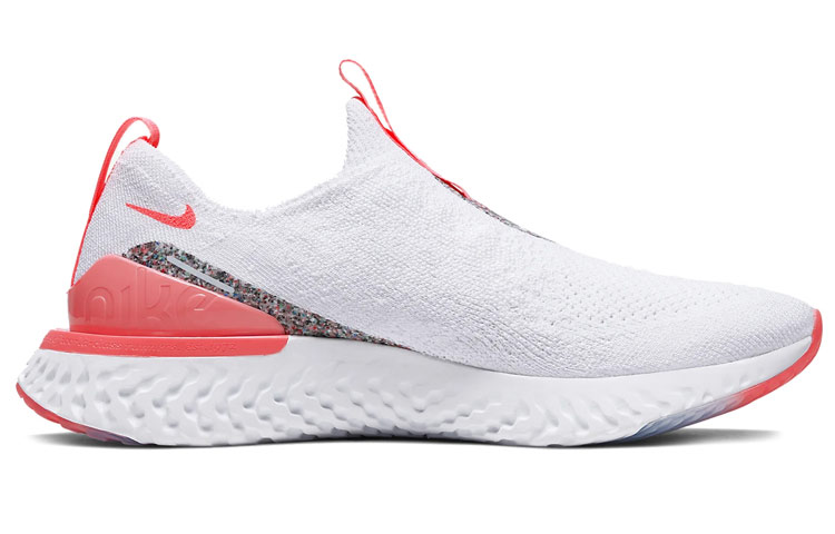 Женские кроссовки Nike Epic Phantom React Flyknit FK JDI (бело-красные) — 白色/火山红 — фото 2