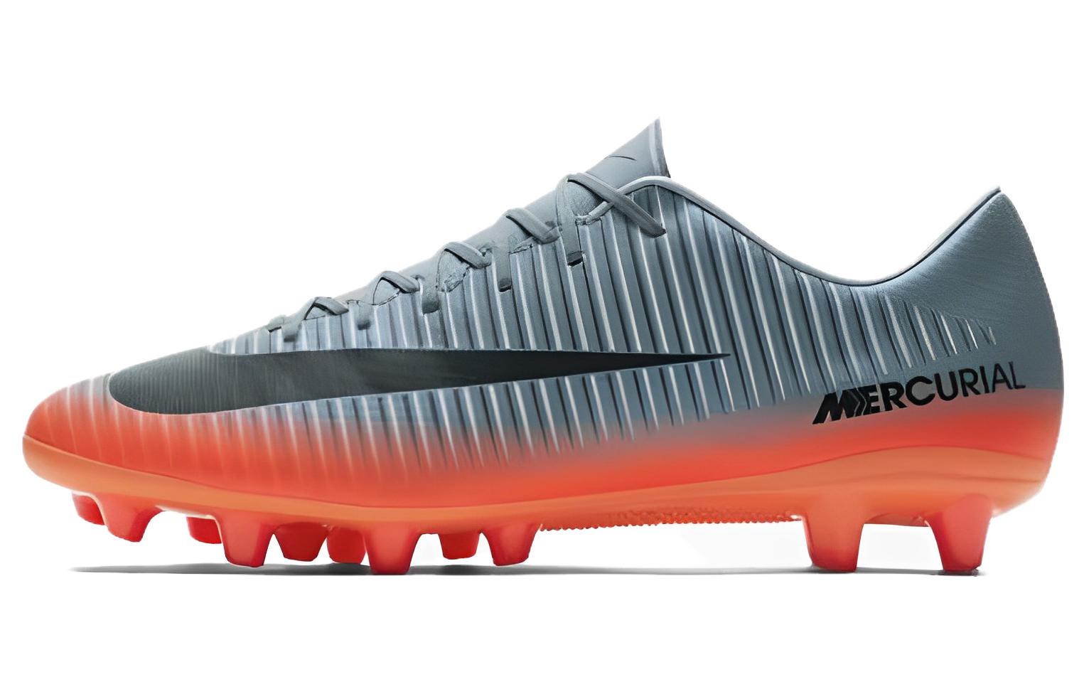 Nike Mercurial Victory 6 CR7 Pro Mercurial 6 Round Head AG (Glue Short Nails) Artificial Grass Fabric Non-Slip Wear-Resistant Breathable Football Shoes Men's Blue Orange