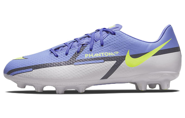 Nike Phantom GT2 Academy Round Toe Comfortable HG (Glue Short Nails) Football Shoes Men's Purple Gray