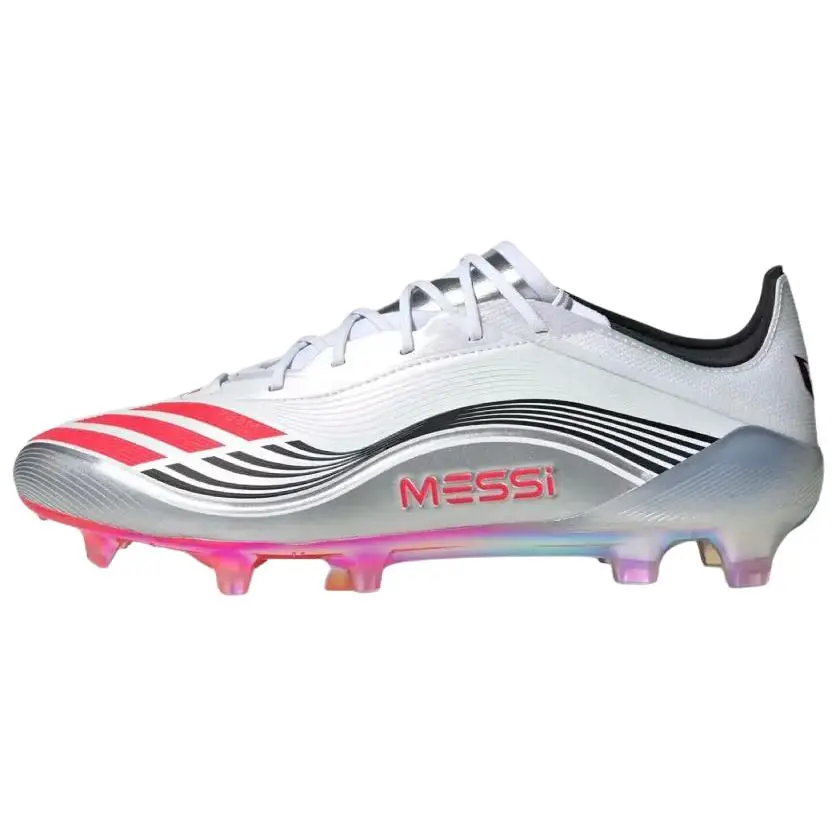Adidas F50 Collection Slip Resistant Abrasion Resistant Soccer Shoes Unisex White Red