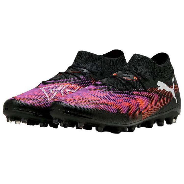 PUMA FUTURE 8 MATCH MG Multi Ground Artificial Turf Fabric Soccer Shoes Unisex Black