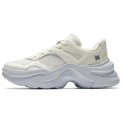 Anta Rabbit Shoes Textile, Synthetic Leather Low top Casual Shoes Women's White Gray