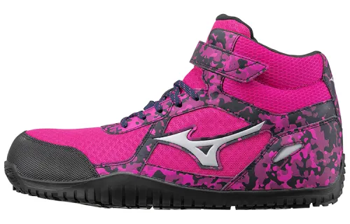 Mizuno Almighty Textile, Leather Slip Resistant, Abrasion Resistant, Breathable High top Casual Shoes Men's Fuchsia