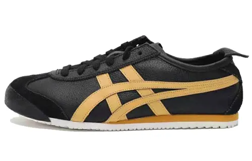 Onitsuka Tiger Onitsuka Tiger MEXICO 66, sporty and comfortable, non-slip and wear-resistant, low-cut lifestyle shoes, same style for men and women, black and yellow
