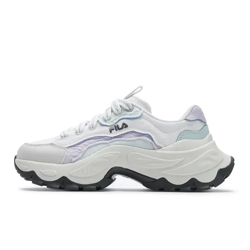 FILA SOFIA 4 Fish Bone Shoes Textile, Synthetic Leather Low top Casual Shoes Women's White Blue