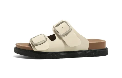 Global HUANQIU versatile lazy Roman style Birkenstock sandals outdoor casual flip-flops women's rice