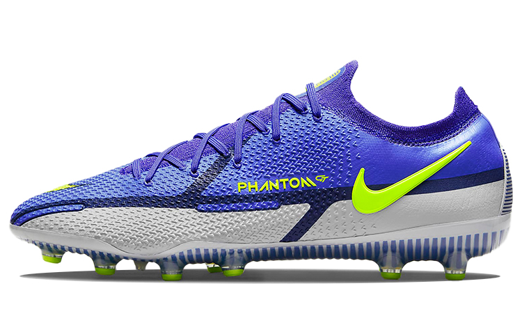 Nike Phantom GT 2 Elite Round Head AG (Glue Short Nails) Artificial Grass Anti-slip Wear-Resistant Support Impact-Resistant Football Shoes Men's Blue Gray