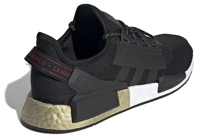 Кроссовки adidas Originals NMD_R1 V2 (черно-золотые) — фото 3