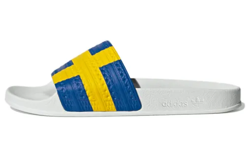 Adidas Originals ADILETTE Slide Slippers Unisex White/Blue/Yellow