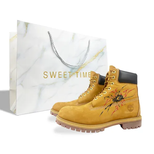 Timberland Short Combat Boots Unisex Yellow Black