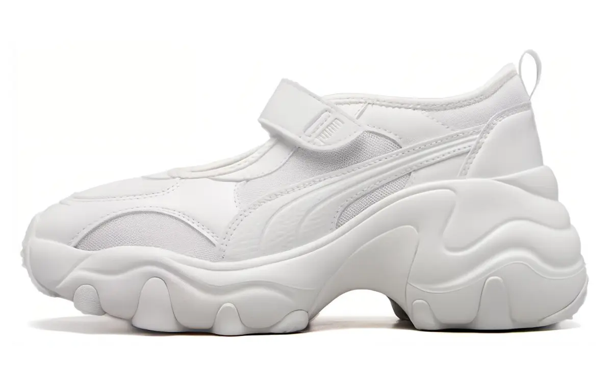 PUMA Mesh, Textile, Artificial Leather Cushioning Abrasion Resistant Breathable Low top Casual Shoes Women's White