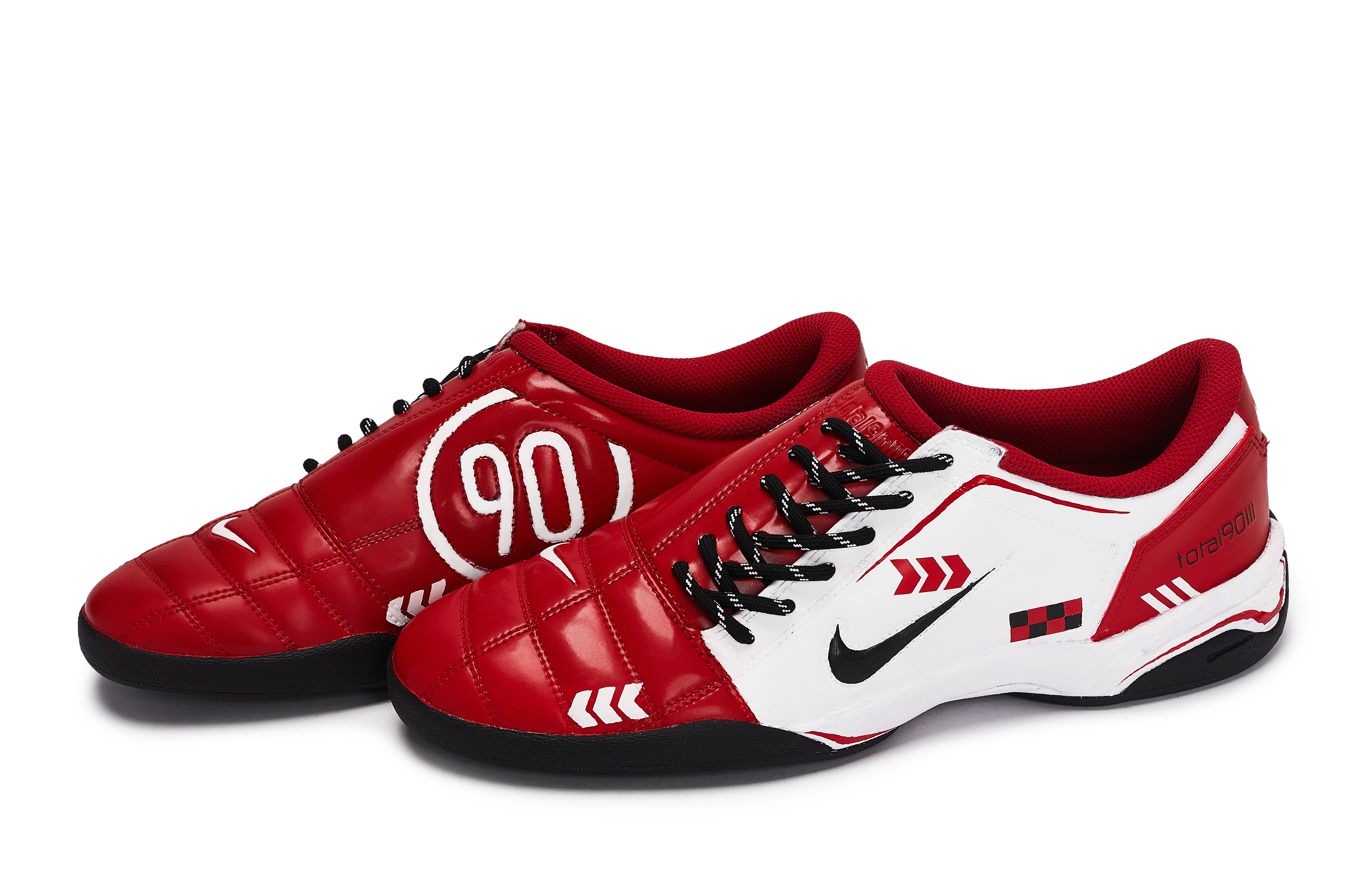 Nike Total 90 IIl Abrasion Resistant Abrasion Resistant Soccer Shoes Unisex Black White Red