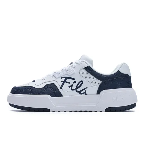 FILA CAMPUS Square Shoes Synthetic Leather, Split Cow Leather Cushioning Abrasion Resistant Lightweight Low top