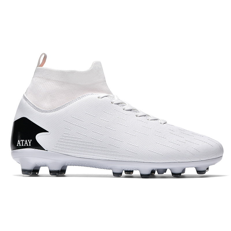 ATAY Slip Resistant Abrasion Resistant Slip Resistant Abrasion Resistant Soccer Shoes Unisex White