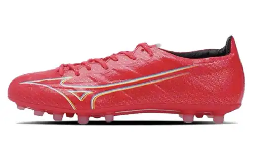 Mizuno Alpha AG Cushioning, Wear Resistant Soccer Shoes Men's Red White