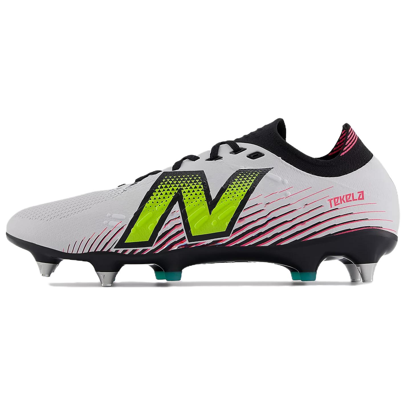 New Balance Tekela V4 SG Soft Ground Soccer Shoes Unisex White Green