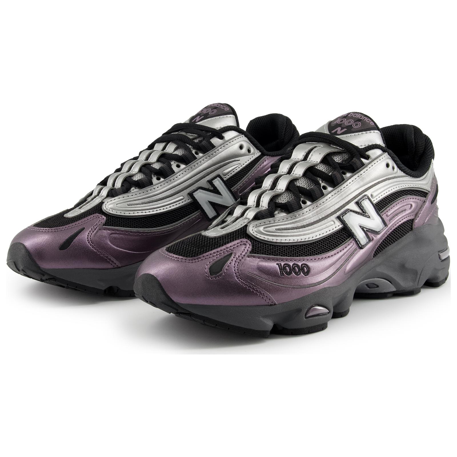 Кроссовки New Balance 1000 (фиолетово-серебристо-черные) — фото 3