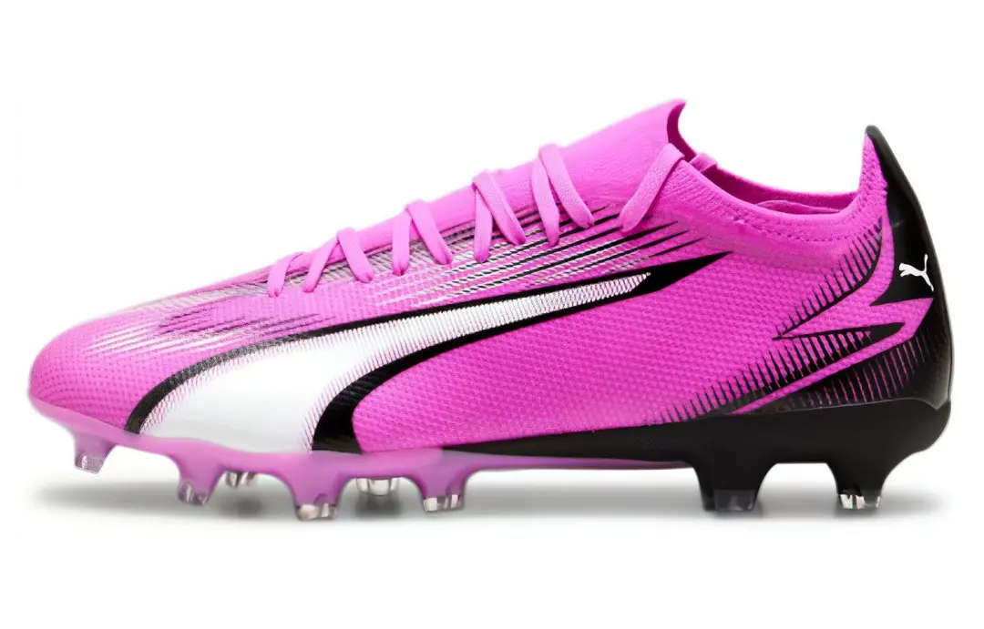 PUMA Ultra Match Low top AG Artificial Ground Abrasion Resistant Soccer Shoes Unisex Pink White