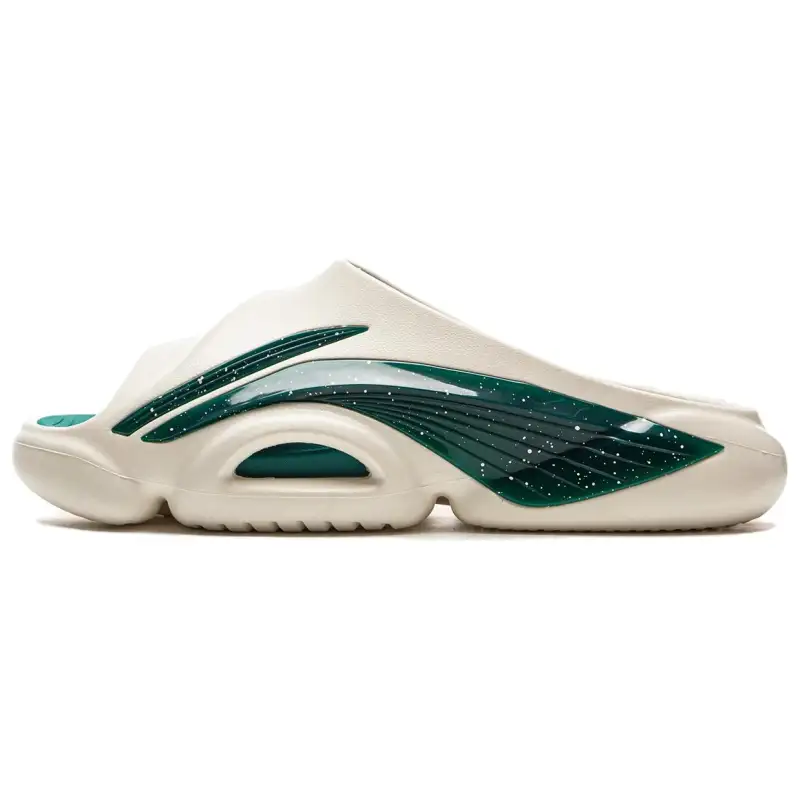 Li Ning BadFive SLIDE OG Slip Resistant Abrasion Resistant Slide Slippers Men's Beige Green