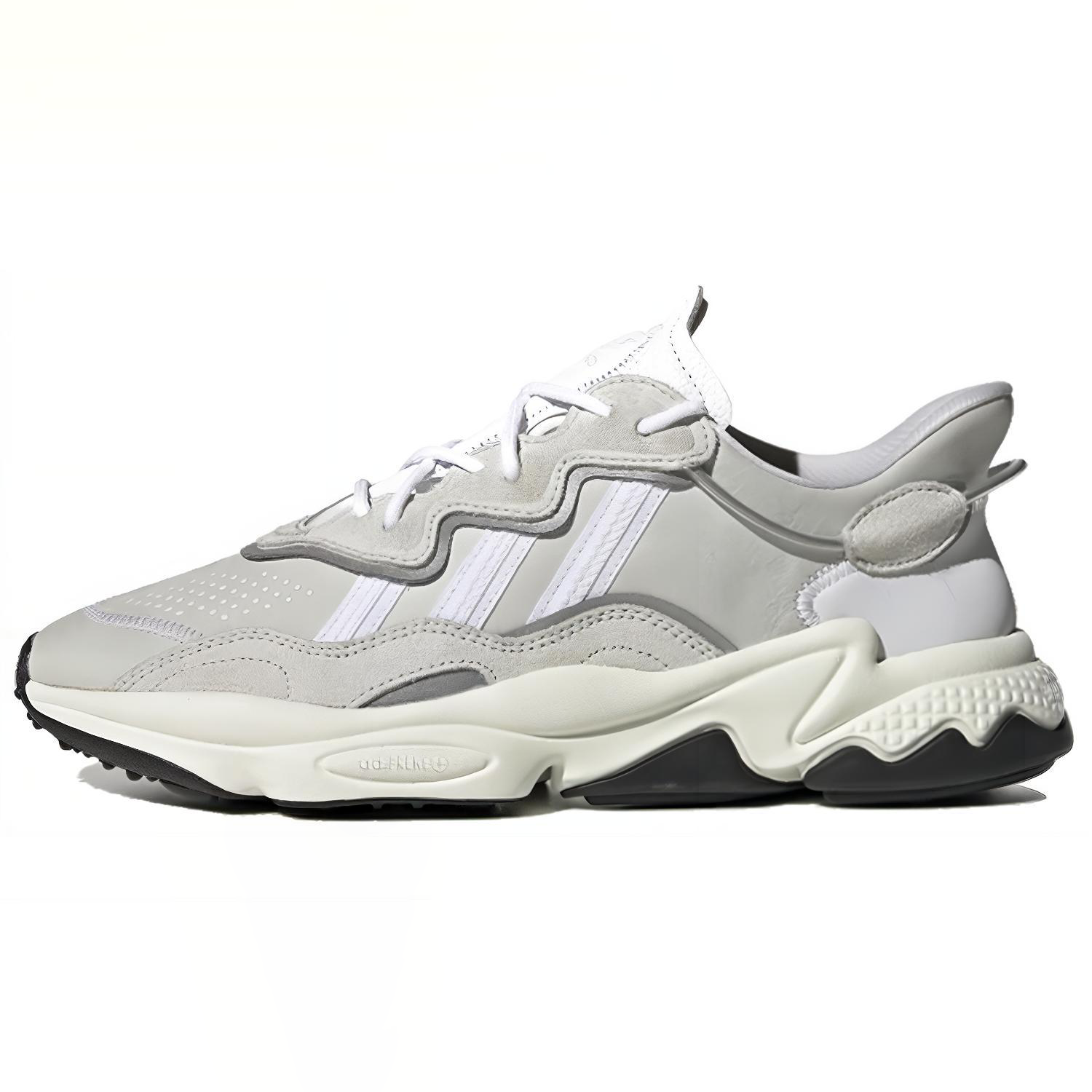 Adidas originals Ozweego fashion trend shock-absorbing, non-slip and wear-resistant, low-cut lifestyle shoes, same style for men and women, white gray brown