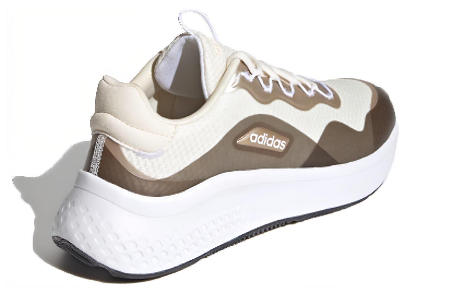 Женские кеды adidas neo Primrose Sleek (бежево-коричневые) — Бежевыйбелый / коричневый — фото 4