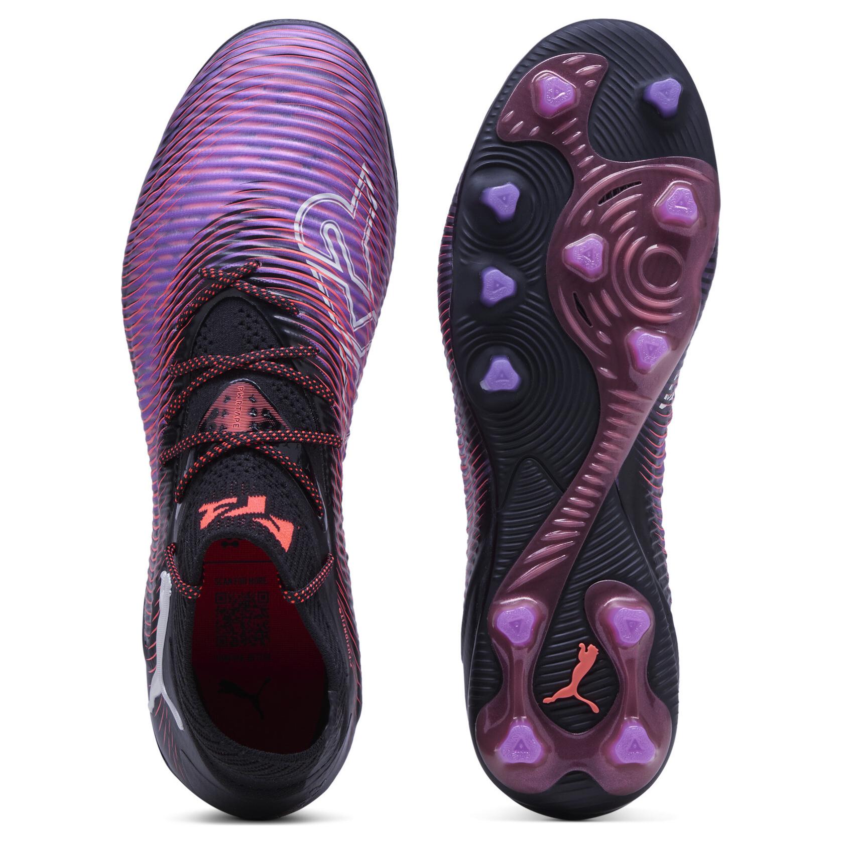 PUMA FUTURE 8 Abrasion Resistant Soccer Shoes Unisex Black White Red