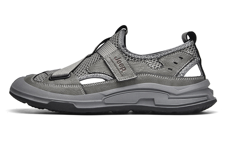 Jeep Textile, Synthetic Leather Low top Casual Shoes Men's Gray