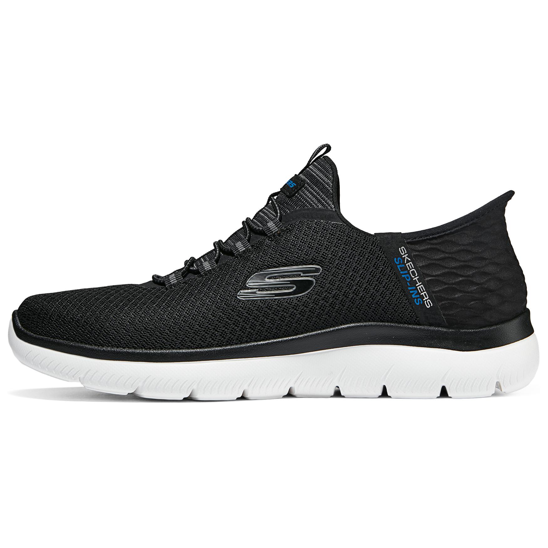 Skechers Summits Mesh, Textile Cushioning Abrasion Resistant Breathable Low top Casual Shoes Men's Black White