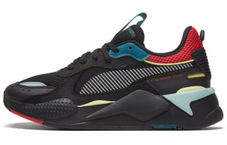 PUMA Puma RS-X Hd2 Leather Fabric Sports Comfort Low Top Lifestyle Shoes Unisex Black Red