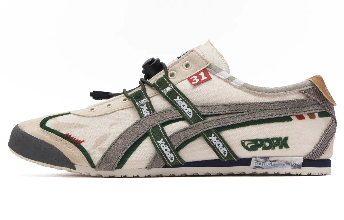 Onitsuka Tiger Panda Mischief Leaping Over The Horizon Racing Lightweight Low-Top Casual Shoes Unisex Beige/Green/Taupe