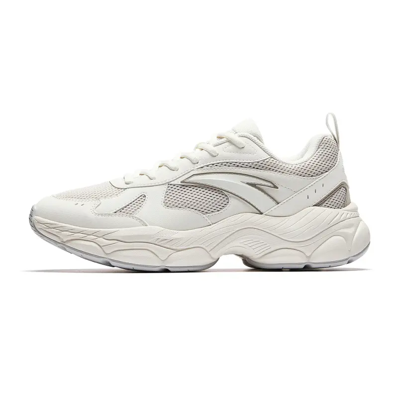 Anta Breathable Lightweight Breathable And Lightweight Low top Casual Shoes Men's White Gray