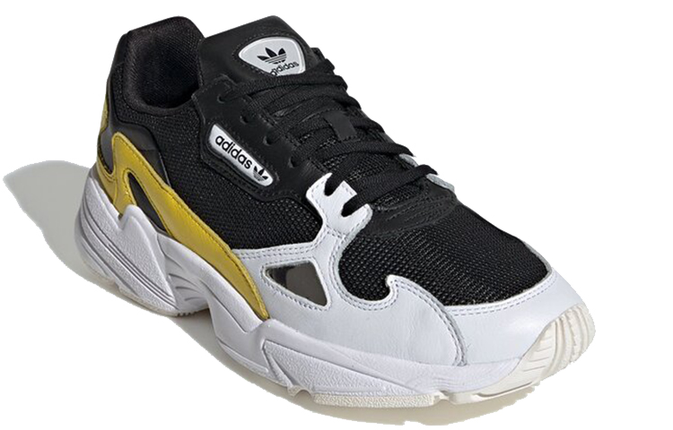 Женские кроссовки adidas originals Falcon (черно-желто-белые) — фото 3