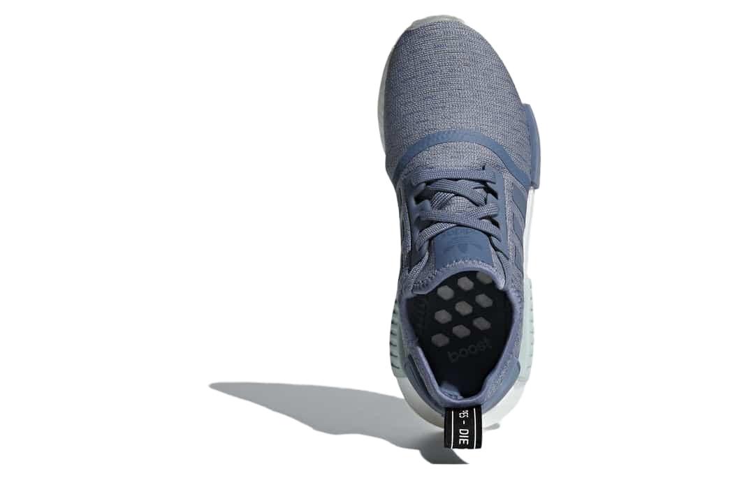 Женские кроссовки adidas originals NMD_R1 (серо-голубые) — фото 5