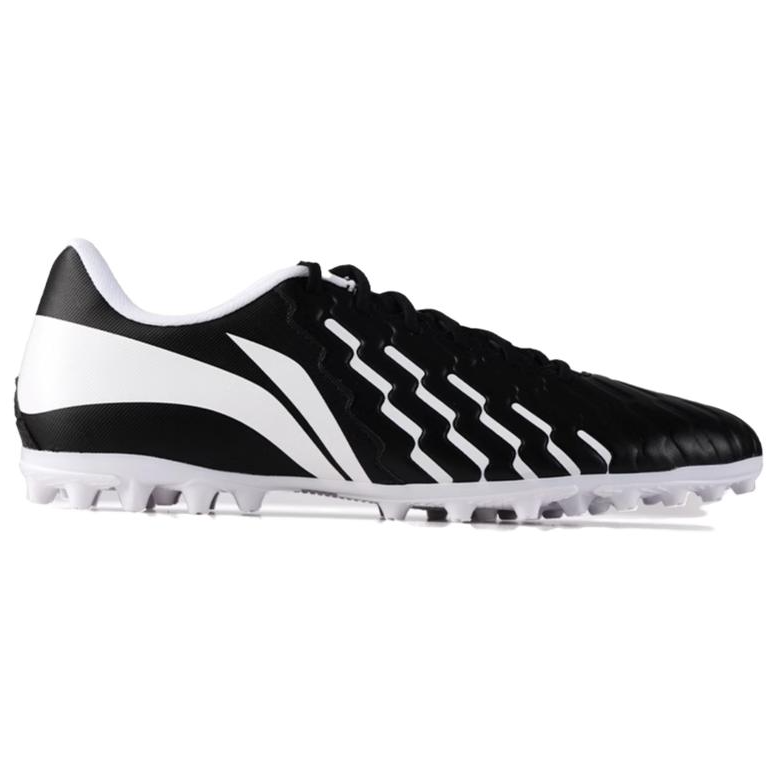 Li Ning Brocade MG Multi Ground Artificial Turf Synthetic Leather Cushioning, Wear Resistant Soccer Shoes Men’s Black