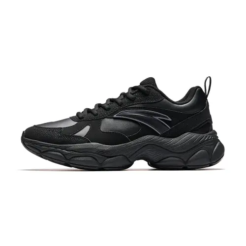 Anta Abrasion Resistant Breathable Low top Casual Shoes Men's Black Gray