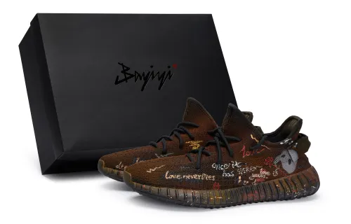 Adidas Originals Yeezy Boost 350 V2 Low top Casual Shoes Unisex Black Rusty Red