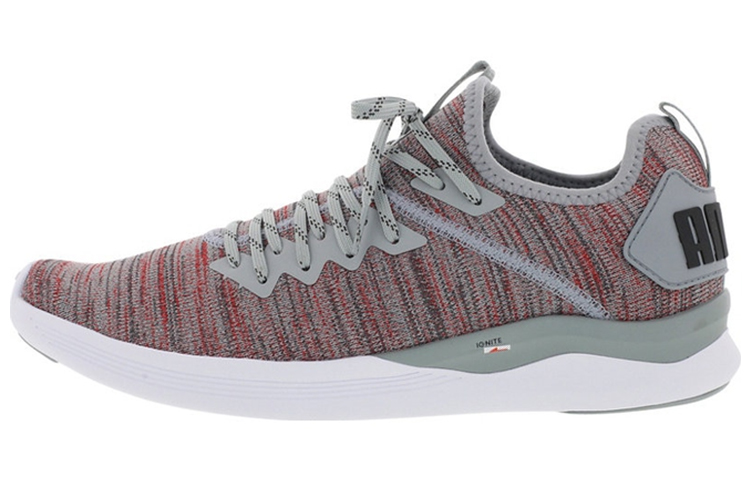 PUMA Ignite Flash Evoknit Low top Casual Shoes Men's Red Gray White