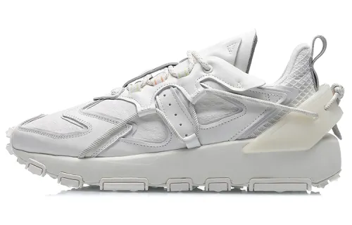 Li Ning CF Tracing Synthetic Leather Cushioning, Wear Resistant Low top Casual Shoes Men's White