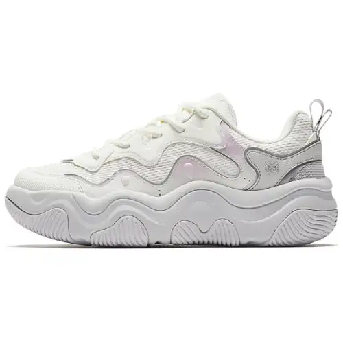 Anta Abrasion Resistant, Lightweight, And Breathable Low top Casual Shoes Women's White Gray Purple