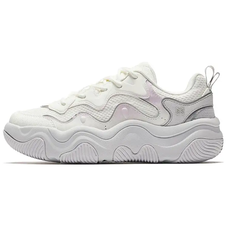 Anta Abrasion Resistant, Lightweight, And Breathable Low top Casual Shoes Women's White Gray Purple