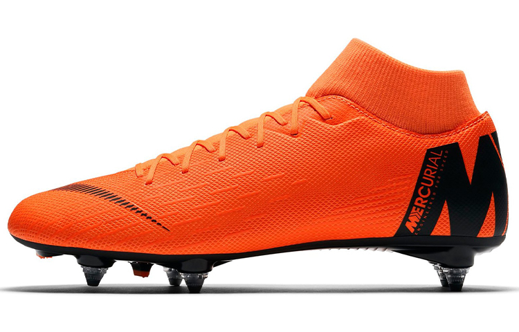 Nike Mercurial Superfly 6 soft grass SG (metal spikes) soft grass natural grass shock-absorbing non-slip wear-resistant football shoes men's orange and black