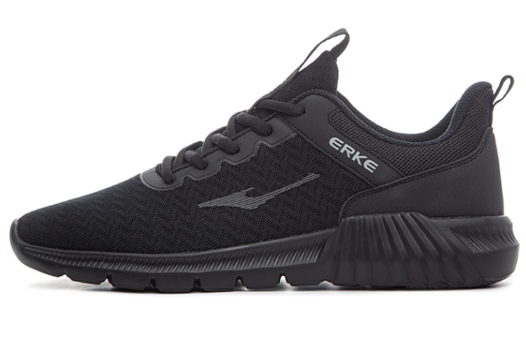 Erke Fabric Cushioning Slip Resistant Abrasion Resistant Low top Running Shoes Men’s Black