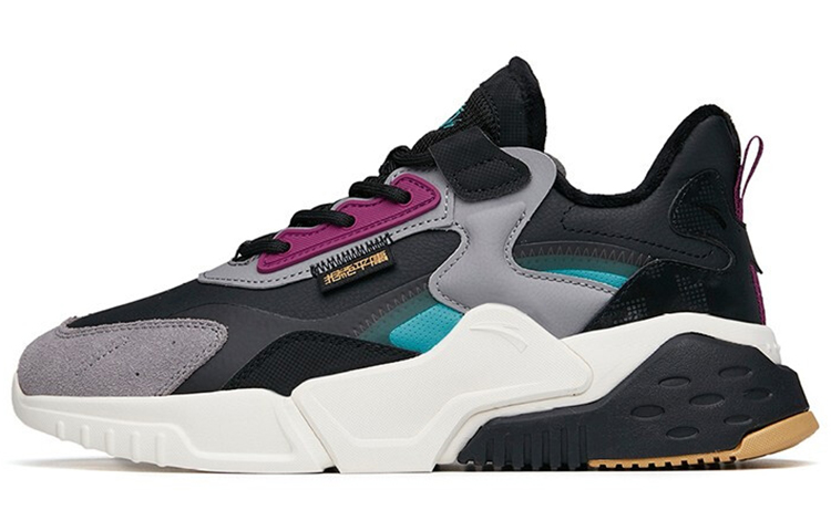 Anta Rubik's Cube Synthetic Leather Fleece lined Slip Resistant, Abrasion Resistant, Thermal Low top Chunky Sneakers
