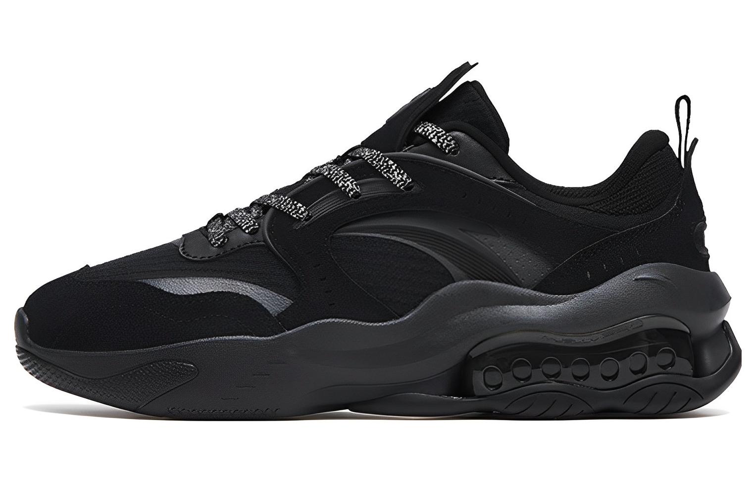 Anta Qiyuan 982 Slip Resistant, Abrasion Resistant, Rebound Low top Sports Casual Shoes Black Gray