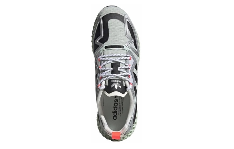 Кроссовки adidas originals ZX 2K 4D (зелено-серо-красные) — фото 4